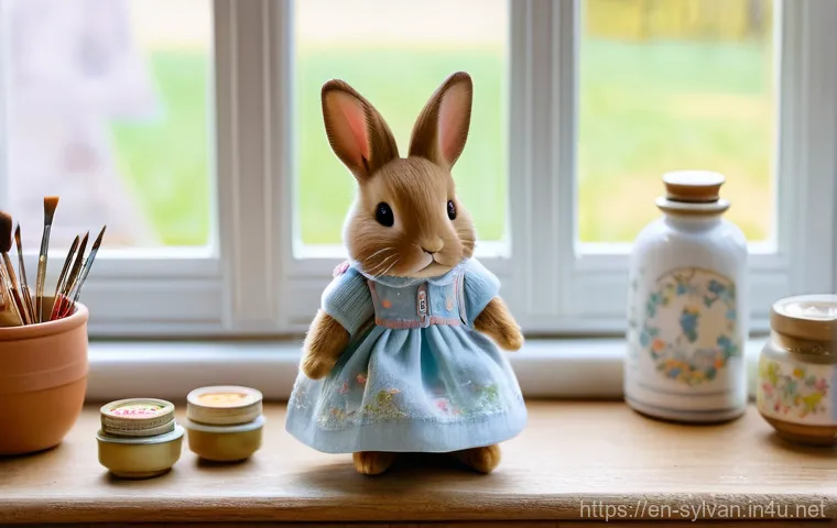 실바니안 가족 캐릭터 성격 별 특징 - **Prompt:** A heartwarming scene featuring Freya Chocolate Rabbit, dressed in a delicate, pastel-col...