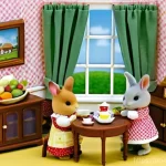실바니안 가족 정식 라이센스 정보 - **Prompt:** A warm and inviting scene inside a meticulously furnished Sylvanian Families cottage. A ...